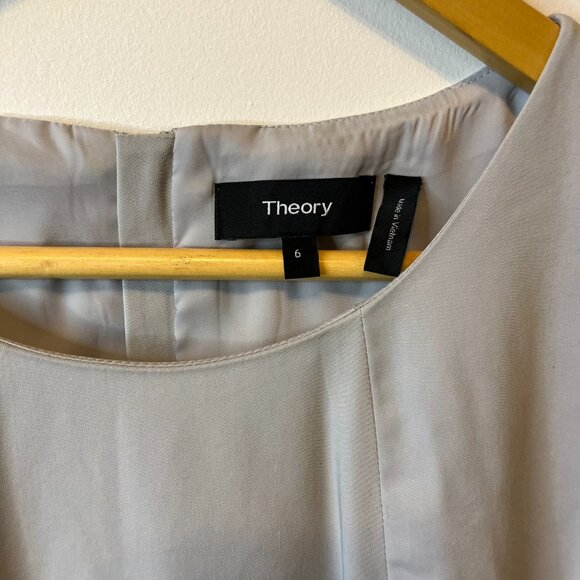 Theory Light Grey Sleeveless Dress with Pockets - Picture 3 of 7